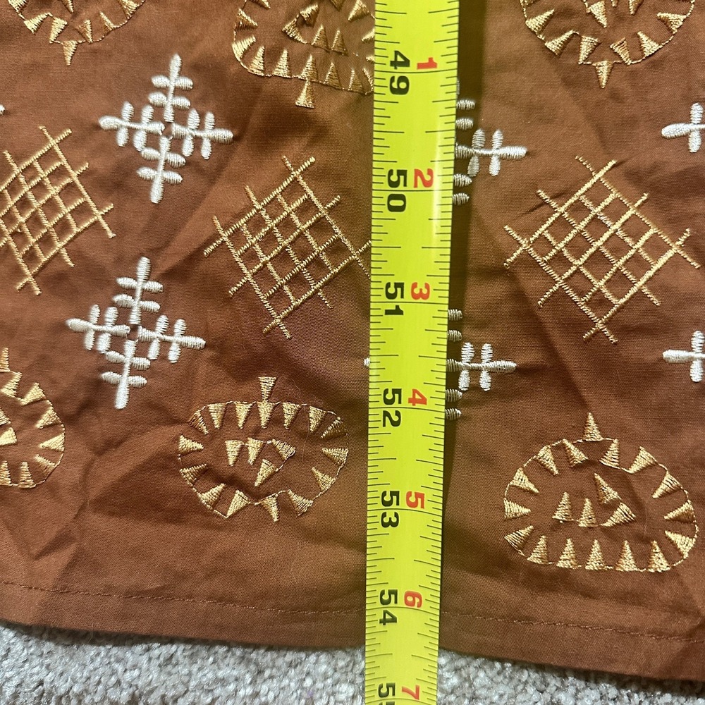 La Bellum Hillary Scott Maxi Dress 1X Brown Embroidered Boho Peasant‎ Cottage - Picture 7 of 12